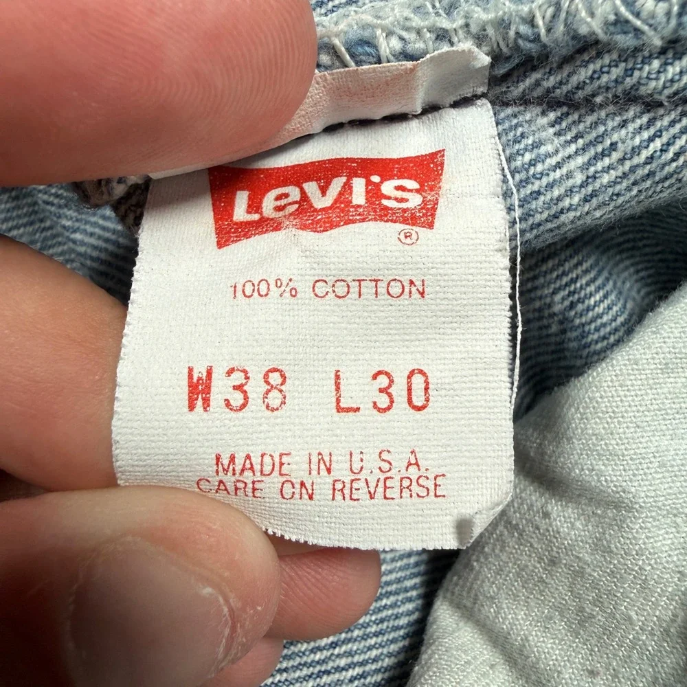 Vtg 90s Levis 501 Jean Mens 38x30 (36x27) Blue Denim Straight Leg Button Fly USA
